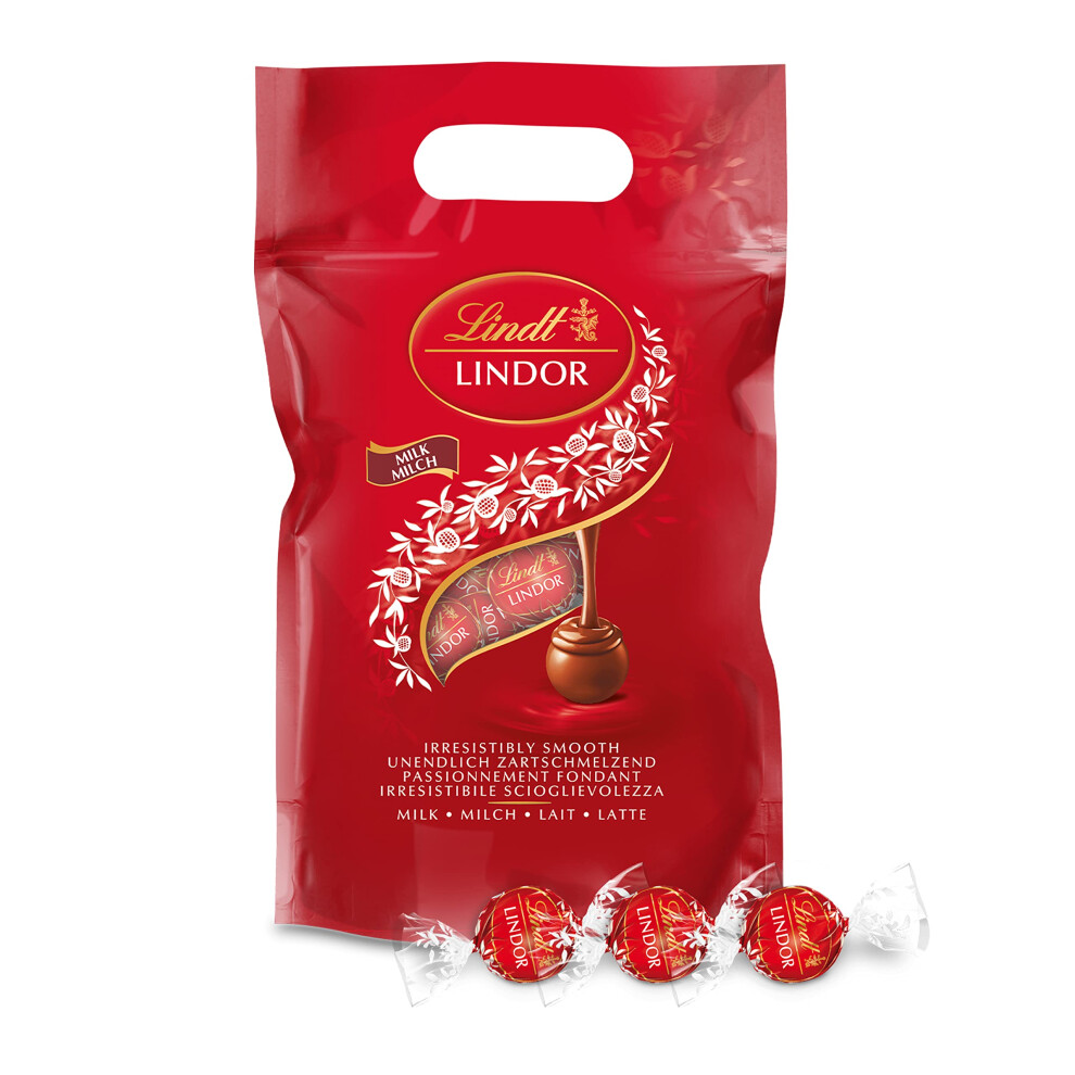 Lindt - Sachet Grand format LINDOR - Chocolat au Lait - C?ur Fondant, 1kg