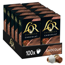L'OR - Caf? Espresso - Chocolat - Rond - Subtil - Compatible Nespresso ?* - 10 lots de 10 capsules aluminium