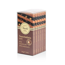 Venchi - Kit de 6 Tablettes de Chocolat Noir 70% et Noisettes enti?res, 600 g - Sans Gluten - V?g?talien