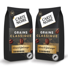 Carte Noire Caf? en Grains Classique, Pur Arabica, Certifi? Rainforest Alliance, 2 Paquets de 1 kg