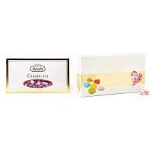 Buratti Confetti Amandes Sucr?es Rose Amande 1 Kg & Drag?es au Chocolat Avec des Mini Coeurs Ombres Roses 1 Kg