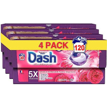 Dash Tout-en-1 PODS Lessive En Capsules, 4x30 Lavages, Jasmin et Rose de Mai, Fra?cheur, Propret? ?clatante, Fabriqu?e En France