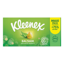 KLEENEX - Mouchoirs bo?te maxi-pack Balsam (15 boites de 112 mouchoirs) - d?pose un baume protecteur qui apaise vos nez id?al en cas de gros rhumes -