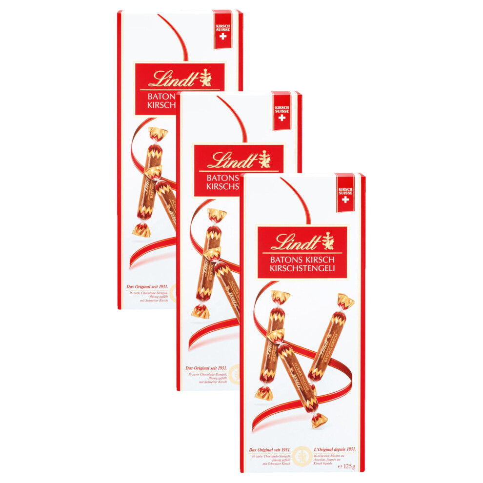 Lindt - Bo?te B?TONS KIRSCH - Chocolat au Lait fourr? au Kirsch, 125g (Lot de 3)