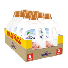 Persavon - Lessive B?b?, ? l'Extrait d'Abricot BIO, Hypoallerg?nique, Peaux Sensibles, Sans Colorant, 30 Lavages - 8x 1500 ml