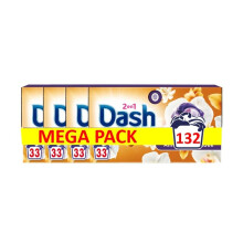 Dash 2-en-1 PODS Lessive Capsules, 132 Lavages (4x33 Tablettes), Ambre et Orchid?e, Ultra Nettoyant Et Fra?cheur Longue Dur?e, ?limine Les Salet?s et