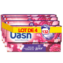 Dash 2-en-1 PODS Lessive Capsules, 132 Lavages (4x33 Tablettes), Jasmin et Rose de Mai, Ultra Nettoyant Et Fra?cheur Longue Dur?e, ?limine Les Salet?s