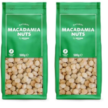 by Amazon - Noix de macadamia enti?res, Non Sal?es, 500 g (paquet de 1) (Lot de 2)