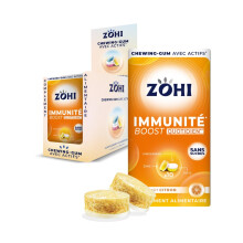 ZOHI Chewing-gum sans sucres avec actifs - Immunit? - Go?t citron - Compl?ment alimentaire avec ?dulcorants- Bo?te de 12 plaquettes de 10 chewing-gums