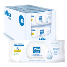 Mixa Lingettes B?b? Apaisantes Physiologiques, Lot de 18 x 48 lingettes