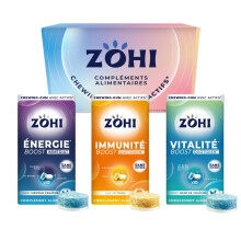 Coffret d?couverte ZOHI Chewing-gum sans sucres avec actifs - Compl?ment alimentaire avec ?dulcorants - Bo?te de 12 plaquettes de 10 chewing-gums (4x