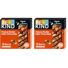 BE-KIND - Barres de c?r?ales chocolat noir et beurre de cacahu?tes - Grand format contenant 12 barres de 40g (Lot de 2)