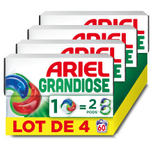Ariel Grandiose PODS, Lessive Liquide En Capsules 60 Lavages (4 x 15 Capsules), Original 2 X Action D?tachante et Anti-Odeur