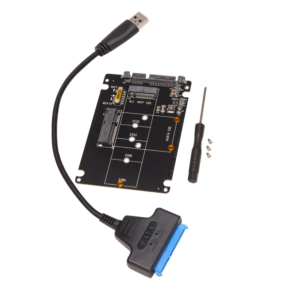 Adattatore Convertitore Da M.2 Ngff Msata A Usb 3.0, Lettore Di Schede Con Cavo Sata, Supporto Per Unità Flash Portatile Ssd-image