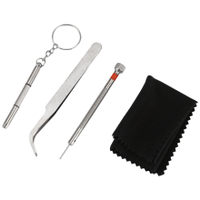 Reparatieset voor brillen en zonnebrillen, schroevenset voor brillen, neuspads met 6 schroevendraaiers, 3 gereedschappen voor brillen