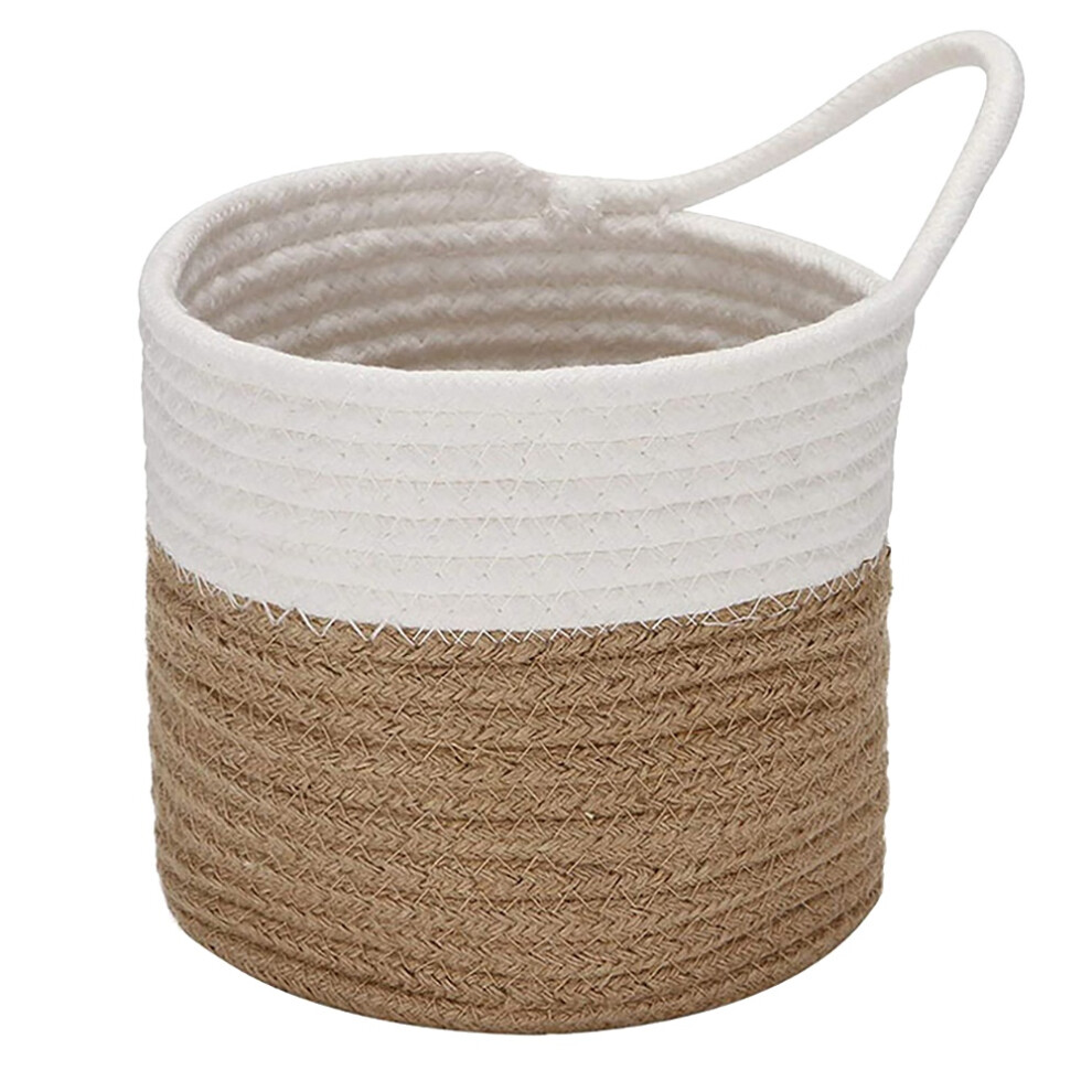 Wall Baskets Small Cotton Rope Woven Storage Hanging for Organizing Round Plants, B