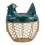Egg Storage Basket Metal Wire Fruit with Chicken Shape Lid Ceramic Holder, Holds 30 Eggs 1