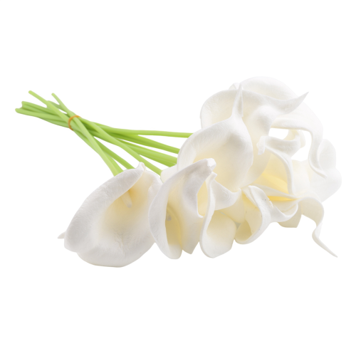 20 τεμάχια τεχνητά λευκά λουλούδια Calla Lily με μαλακά υλικά Latex για διακόσμηση 2