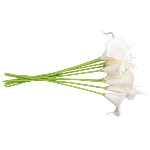 20 τεμάχια τεχνητά λευκά λουλούδια Calla Lily με μαλακά υλικά Latex για διακόσμηση 1