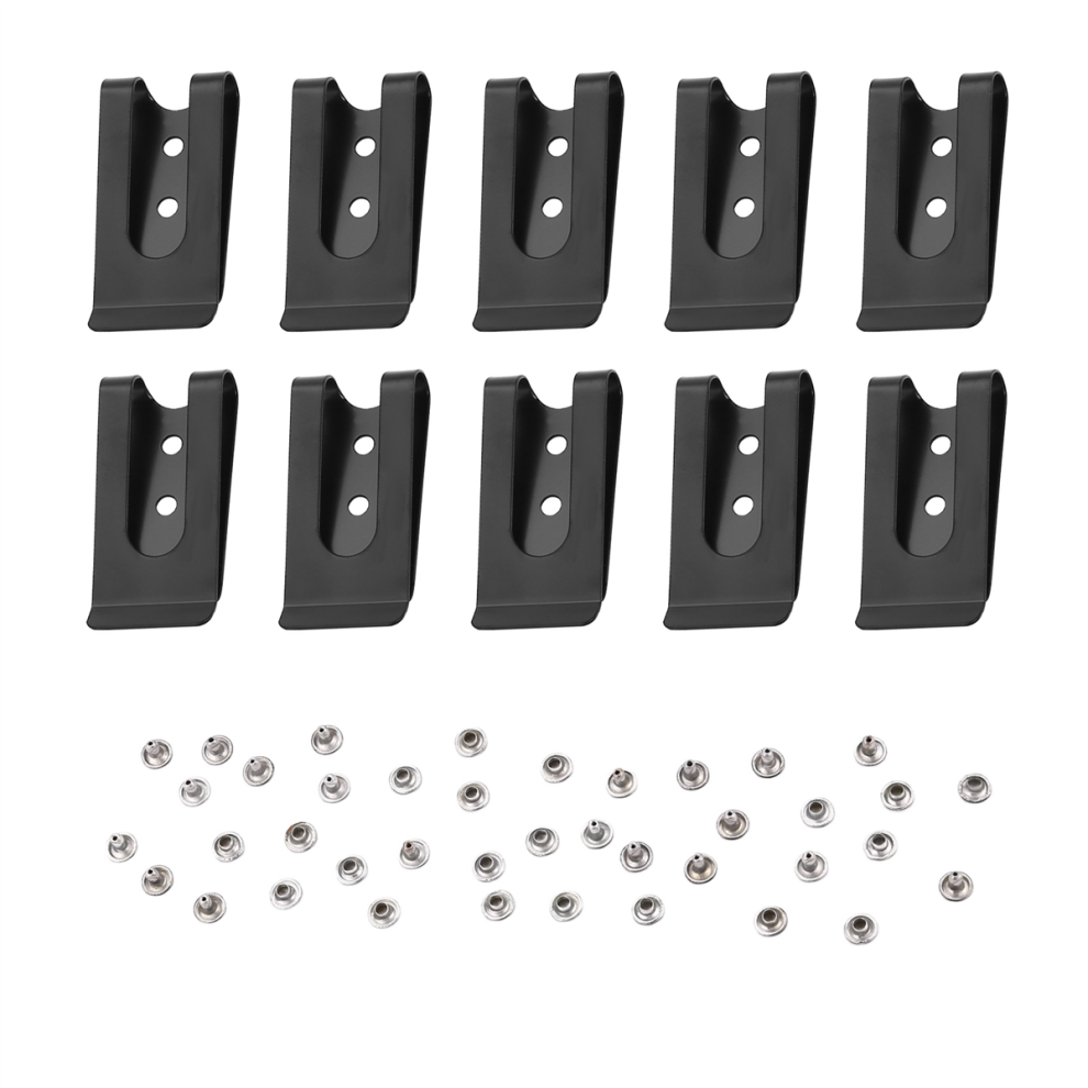 10Pcs 56X25mm Double Holes Metal Spring Belt Sheath Clip Clasp Buckles Accessories With 8Mm Cap Studs Screws 4853572093163
