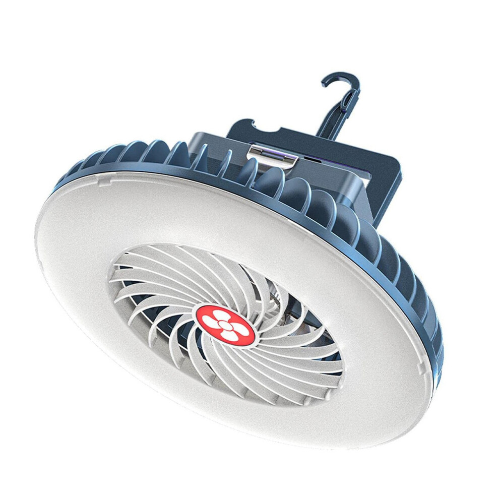 Ventilateur de camping portable avec LED, rechargeable par USB, alimenté par batterie, pour tente, voiture, urgence