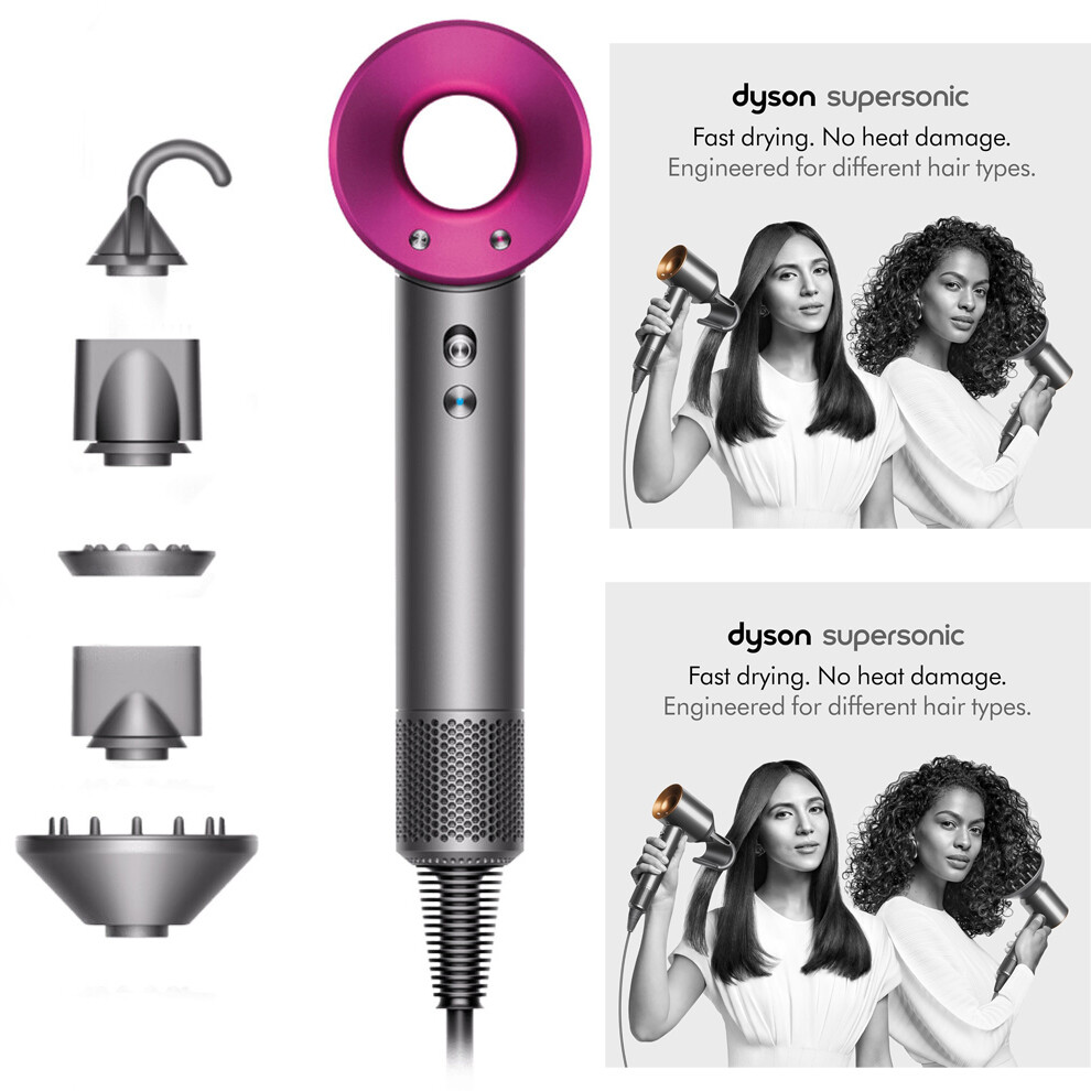 For Dyson Supersonic Hair Dryer - Iron & Fuchsia with Warranty