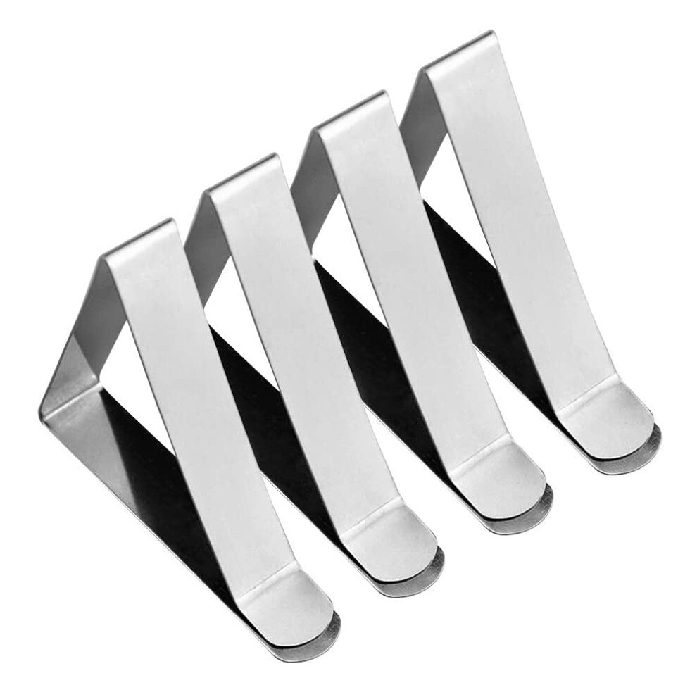 4 Pcs Stainless Steel Tablecloth Clip,Non-Slip Adjustable Table Cover Clamps Clip Cloth Holders for Picnic