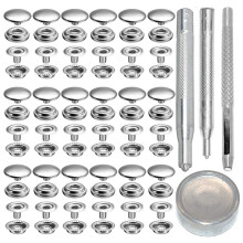 72 stuks 15 mm roestvrijstalen drukknopen voor zeildoek met perforatiegereedschapsset, zilver