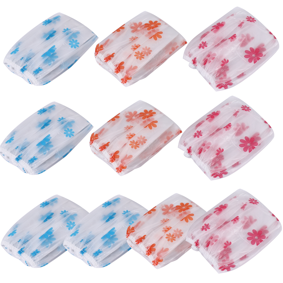 Jojomino 10Pcs Waterproof Shower Cap Point Bath Hair Cover Elastic Hat Bathing For Women Bathroom Reusable