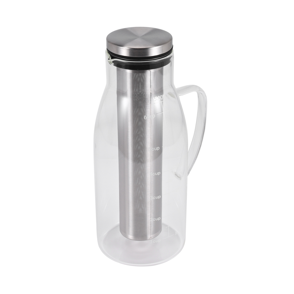 Jojomino Cold Brew Coffee Maker,Iced Tea Pitcher Infuser With Lid&Scale,Dual Use Filter Pot ,51Oz/1.5L