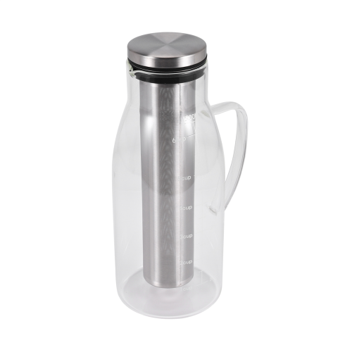 Cold Brew Coffee Maker,Iced Tea Pitcher Infuser with Lid&Scale,Dual Use Filter Pot ,51Oz/1.5L 1