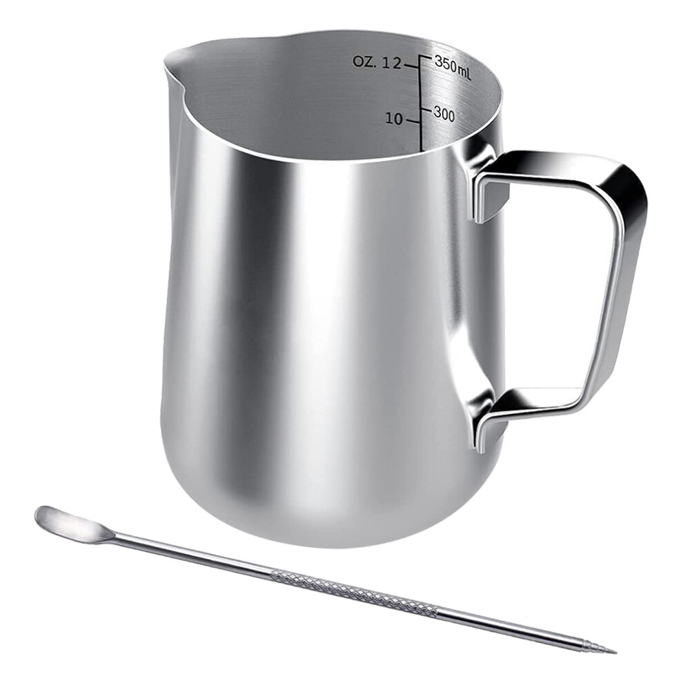 Jojomino Milk Frothing Jug 350Ml Stainless Steel Pitcher For Coffee Machine