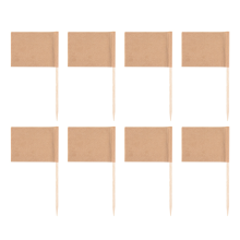 Paquete de 200 banderines de papel kraft en blanco para palillos de dientes, marcadores de queso para cupcakes, comida, frutas y decoraciones.