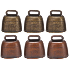 6 cencerros de metal, estilo retro, para caballos y ovejas pastando, de cobre, con sonido de campana.