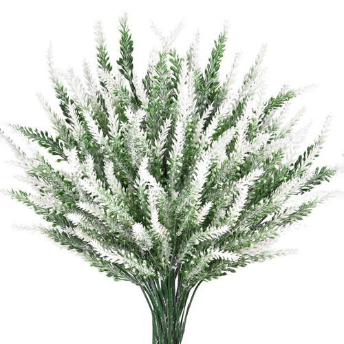 8 Pieces of Artificial Lavender Flower Arrangement Garden Office Wedding Home Outdoor Decoration White
