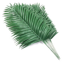12Pcs Künstliche Palm Blätter Pflanzen Faux Wedel Tropical Große Grün Anlage für Hawaiian