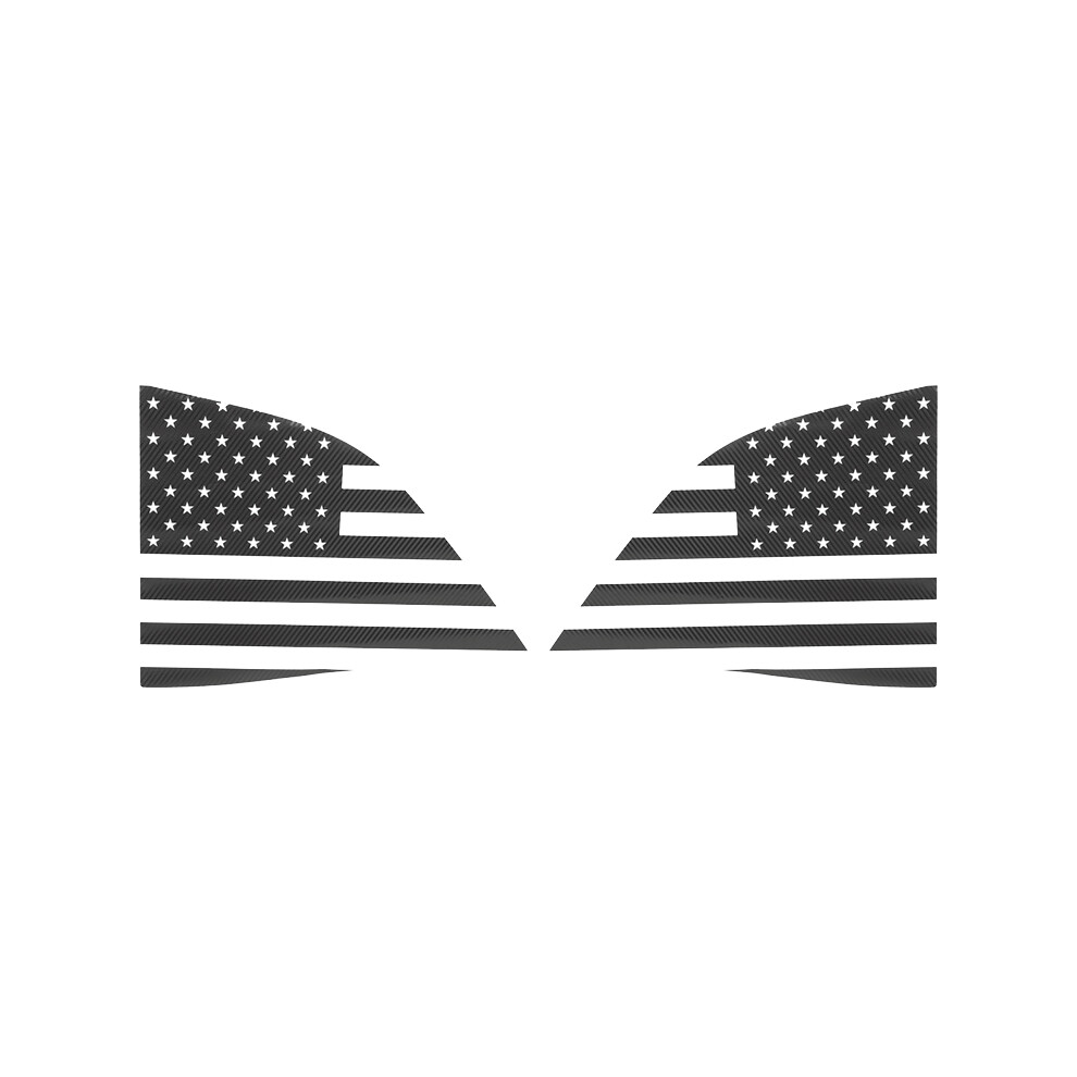 Pegatinas Decorativas De Fibra De Carbono Para Persianas Laterales De Coche, DiseñO De Bandera Para Ventana Trasera (2008-2020)-image