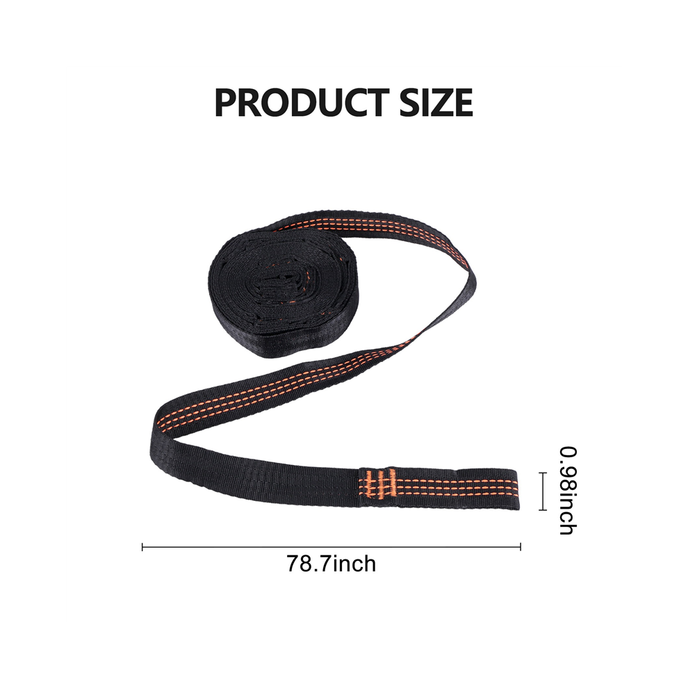 2 Cinghie Per Amaca A 5 Anelli Ad Alta Portata In Poliestere Rinforzato Per Amaca Da Esterno Per La Casa - Arancione