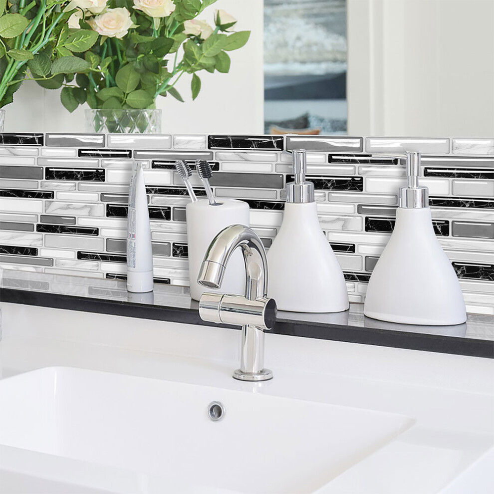 10Pcs Realistic Stone Marble Pattern Self Adhesive Wall Tile Stickers