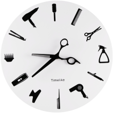 Kapper Stylist Gereedschap Wandklok Modern 3D Kwarts Niet-tikkend Schoonheidssalon Klokken Horloge voor Woondecoratie Cadeau