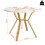 Modern and Sleek Round Marble Dining Table (Diameter 1 m), Gold+White 2