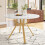 Modern and Sleek Round Marble Dining Table (Diameter 1 m), Gold+White 1