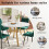 Modern and Sleek Round Marble Dining Table (Diameter 1 m), Gold+White 6