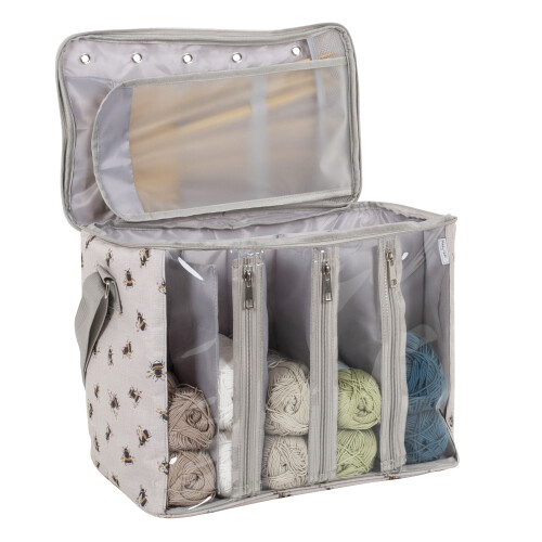 Hobby Gift Knitting Bag with Yarn Storage: Bee