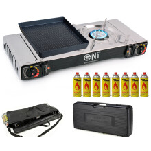 (8) Portable Camping Gas Stove 2 Burner Grill Case Bag