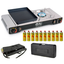 (10) Portable Camping Gas Stove 2 Burner Grill Case Bag