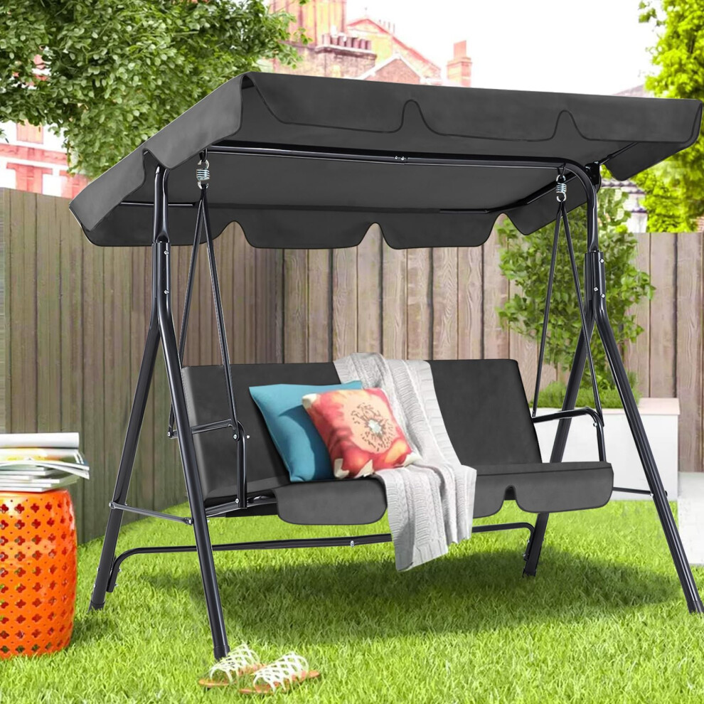 Yodolla (Grey) 3-Seat Outdoor Garden Swing Chair