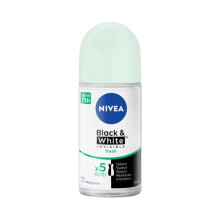 NIVEA Black & White Invisible Fresh Roll-On 50mL | 72h Anti-Perspirant & White Mark Protection | x5 Anti: Odour, Sweat, Stains, Residues, Irritation