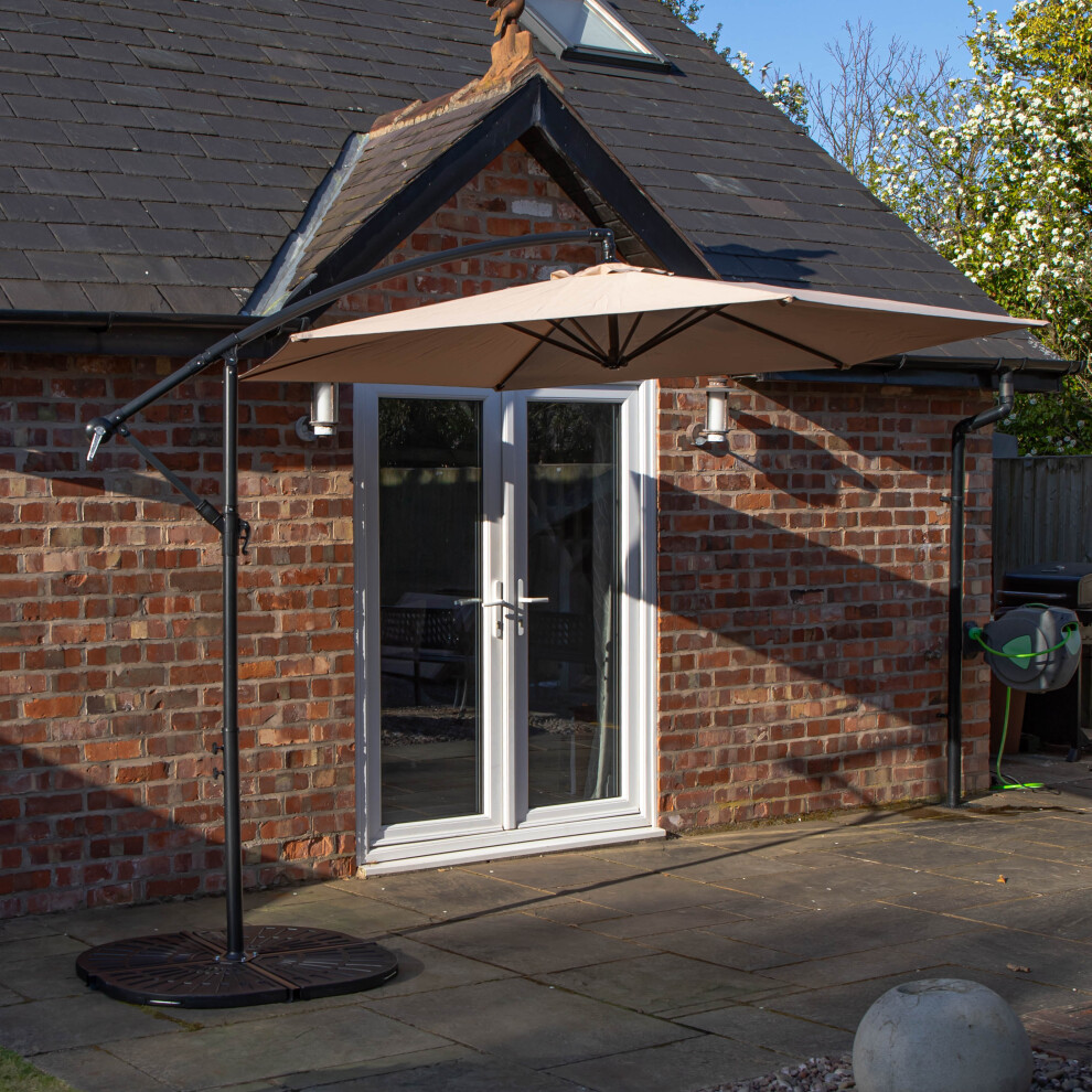 3m Cantilever Parasol in Beige with Crank Handle for Banana Parasol