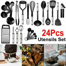 24 Pcs Kitchen Utensils Set Silicone Cooking Nonstick Spatula Turner Spoon Tools